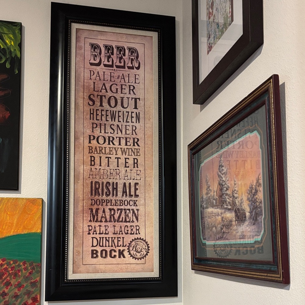 Beer Styles Framed Canvas Framed Wall Art